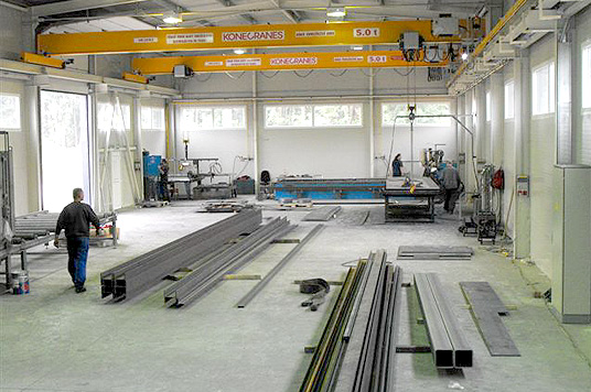 Fertigungshalle für Materialvorbereitung